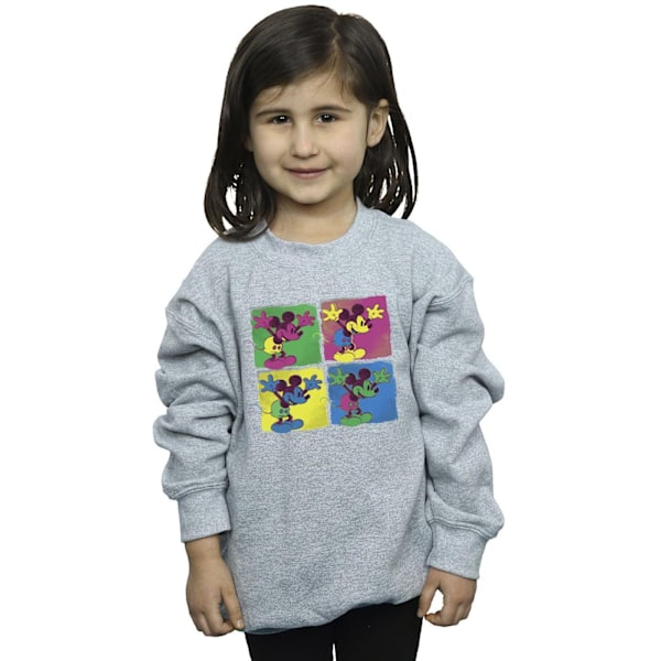 Disney Girls Mickey Mouse Pop Art Sweatshirt 7-8 år Sports G Sports Grey 7-8 Years