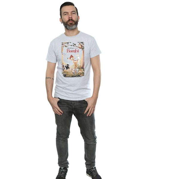 Bambi Retro Poster T-shirt för män S Sports Grey Sports Grey S