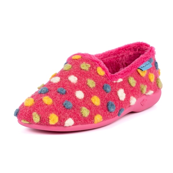 Lunar Dam/Dam Helix Polka Dot Tofflor 7 UK Rosa Pink 7 UK