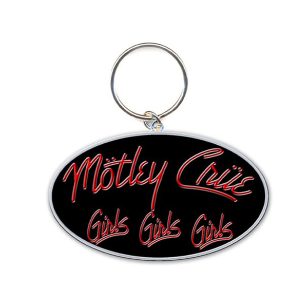 Motley Crue Girls Girls Girls Emalj Nyckelring One Size Svart/Röd Black/Red/Silver One Size