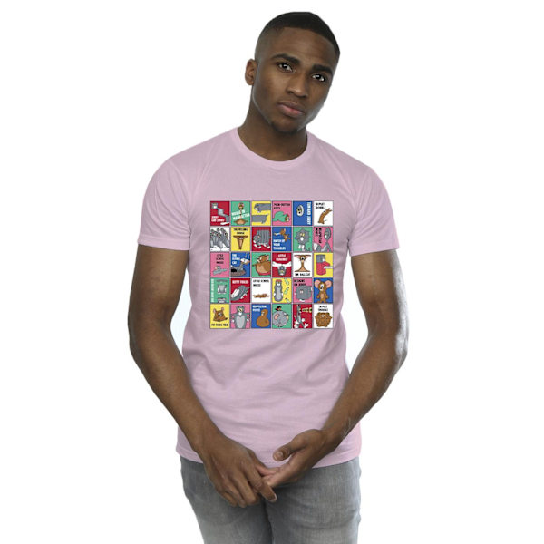 Tom And Jerry Herr Grid Squares T-Shirt S Baby Pink Baby Pink S