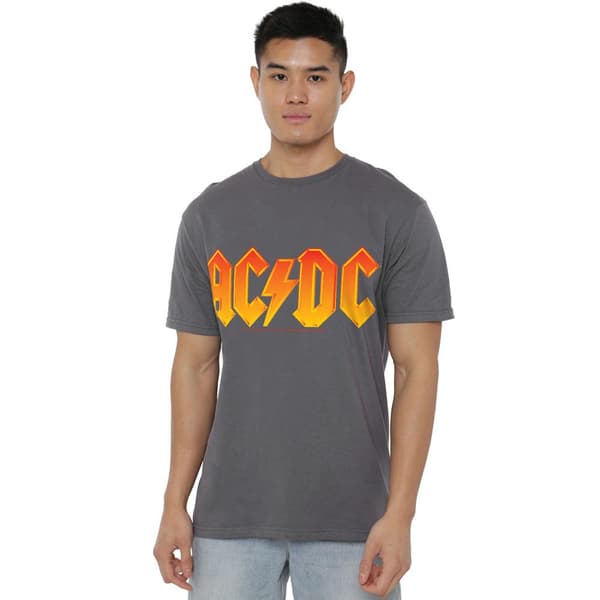 AC/DC Herr Logo T-Shirt M Kolgrå Charcoal M