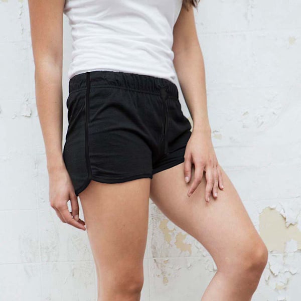 Skinni Fit Dam/Dam Retro Träning / Fitness Sport Shorts Black/ Black M