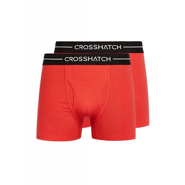 Crosshatch Mens Hexter Boxer Shorts (2-pack) M Röd Red M