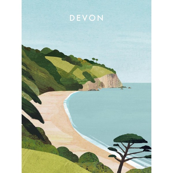 Henry Rivers Devon Blackpool Sands Canvas Print 40cm x 30cm Mul Multicoloured 40cm x 30cm