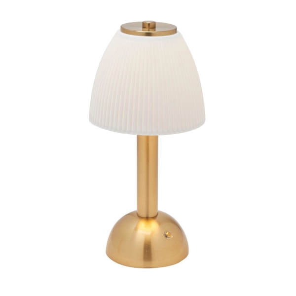 Hestia Vit USB LED Bordslampa med Touchfunktion och Bronsfärgad Bas, One Size Gold One Size