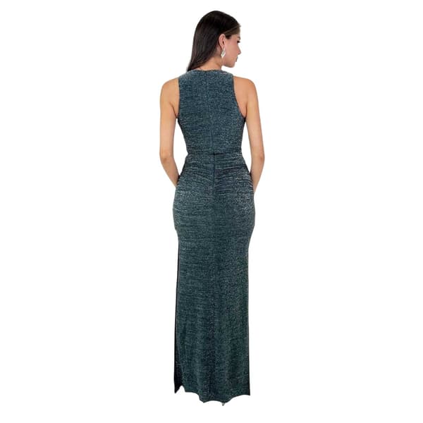 AX Paris Dam/Dam Sparkle Polyester O-ring Figursydd Afton Teal 14 UK