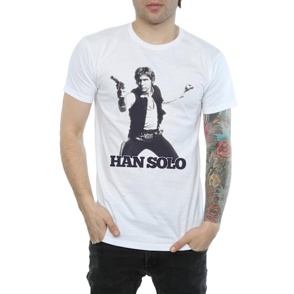 Star Wars Herr Han Solo Retro Foto T-shirt 3XL Vit White 3XL