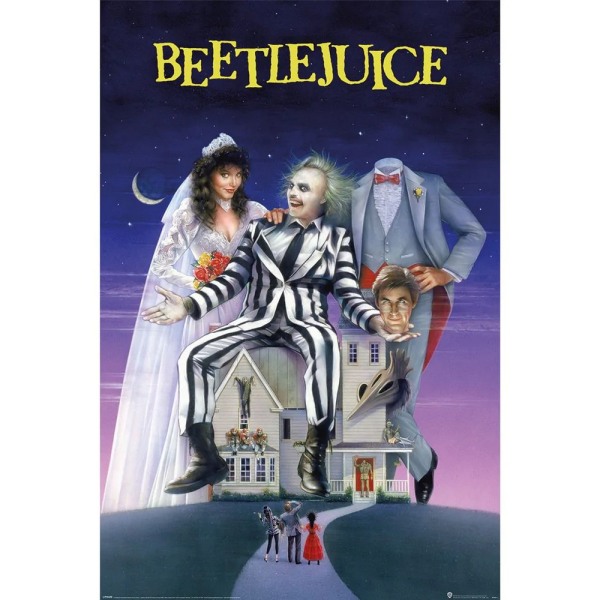 Beetlejuice nyligen avliden affisch 91,5 cm x 61 cm Lila/vit Purple/White/Grey 91.5cm x 61cm