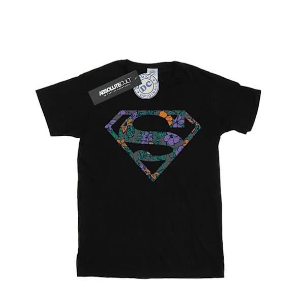 DC Comics Boys Superman Floral Logo 1 T-Shirt 9-11 år Svart Black 9-11 Years