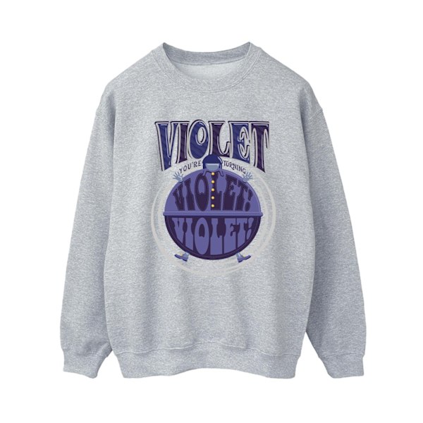 Willy Wonka Dam/Damer Violet Turning Violet Sweatshirt S Sports Grey Sports Grey S