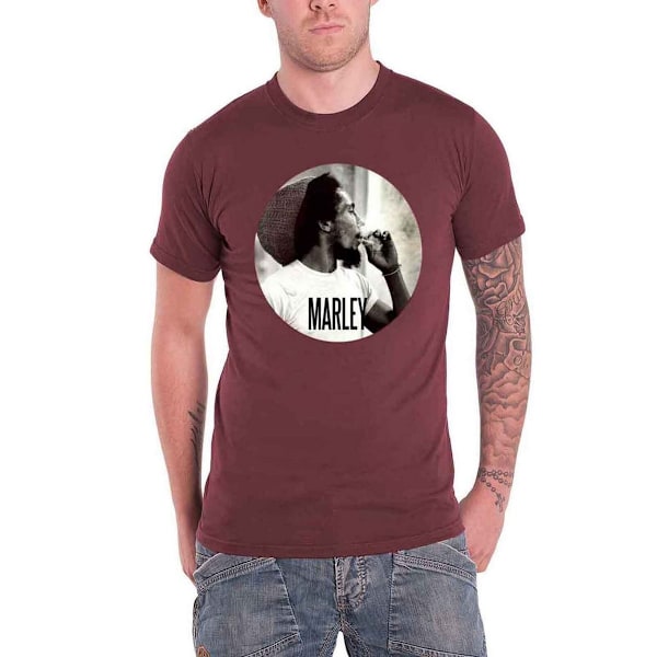 Bob Marley Unisex Adult Smokin Circle Bomull T-shirt M Brun Brown M