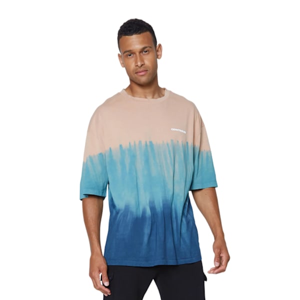 Hype Unisex Adult Tie Dye Mushroom Continu8 Boxy T-Shirt L Beig Beige/Navy L