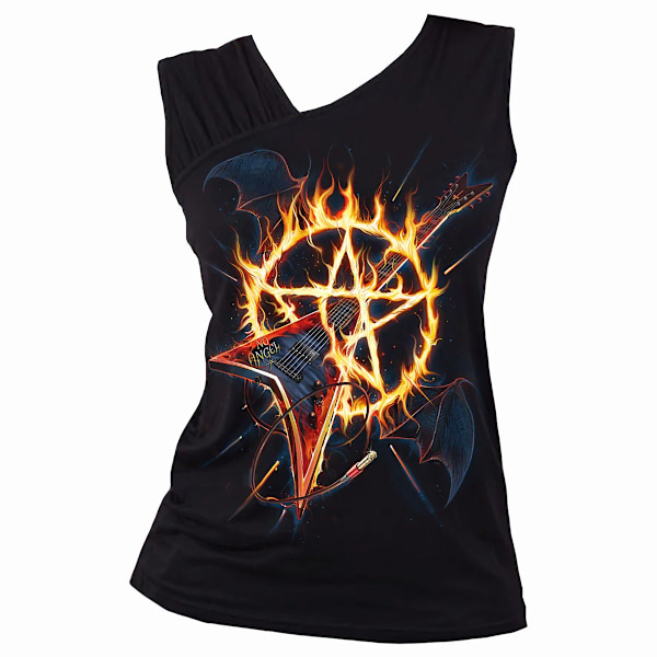 Spiral Direct Dam/Kvinna Hot Metal Heart Ribs Samlad Axel Black S