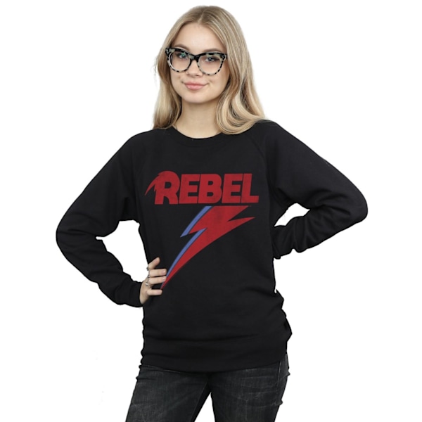 David Bowie Dam/Kvinnor Sliten Rebel Sweatshirt L Svart Black L