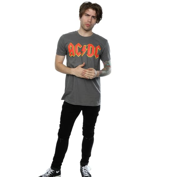 AC/DC Herr T-shirt i bomull med logotyp M Charcoal Charcoal M