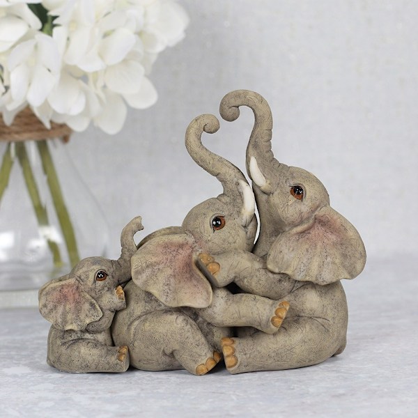 Something Different Djurfamiljer Elefant Ornament En Storlek Grey One Size