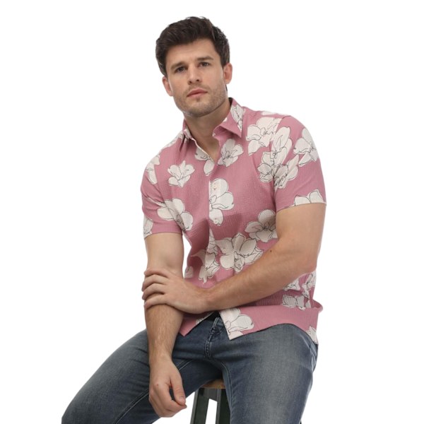 Ted Baker Unisex Vuxen Coving Blommig Seersucker Kortärmad S Pink M