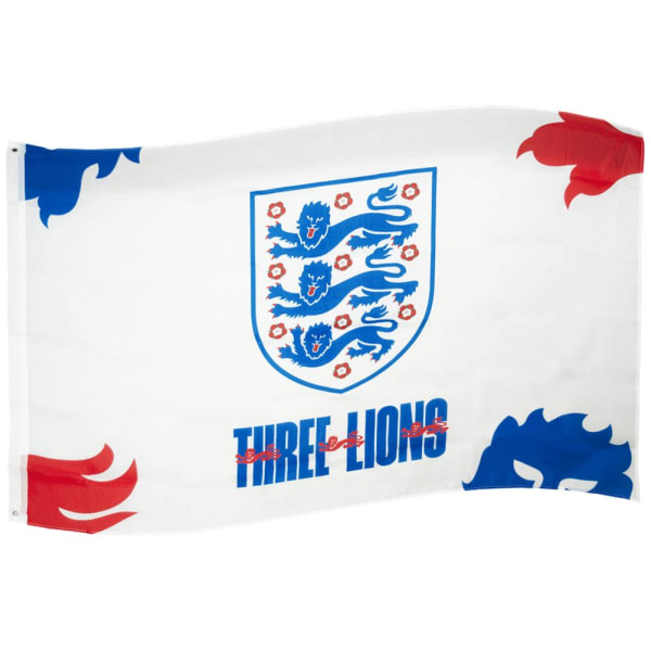 England FA 3 Lions Crest Flagga One Size Vit/Mörkblå/Röd White/Dark Blue/Red One Size