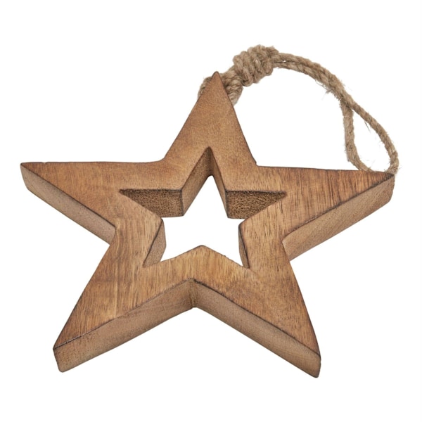 Hill Interiors Trästjärna Hängande Ornament One Size Brun Brown One Size