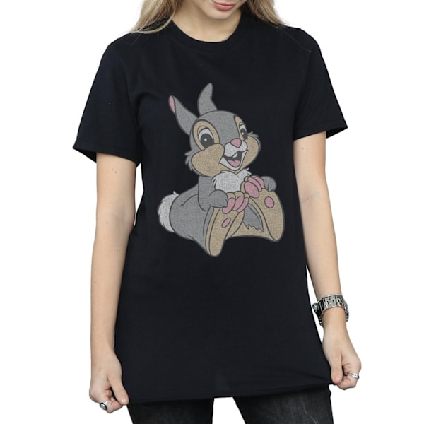 Bambi Dam/Damer Klassisk Thumper Bomull Boyfriend T-shirt M Black M