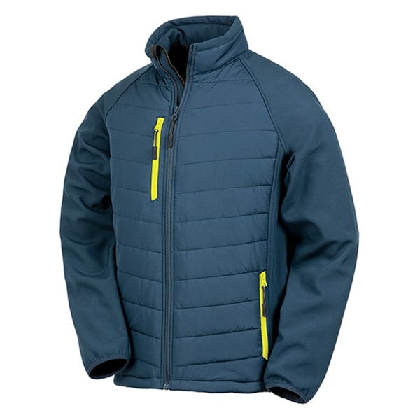 Result Herr Svart Compass Vadderad Soft Shell Jacka M Marinblå/Gul Navy/Yellow M
