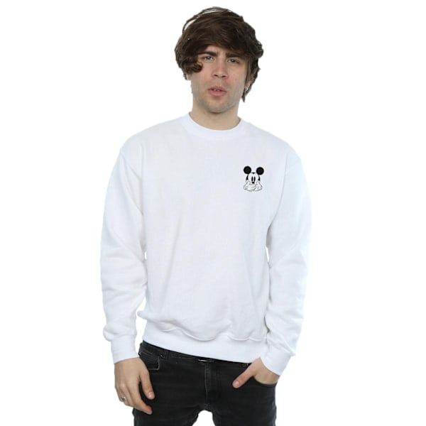 Disney Herr Mickey Mouse Dont Speak Brösttryck Sweatshirt 4XL White 4XL