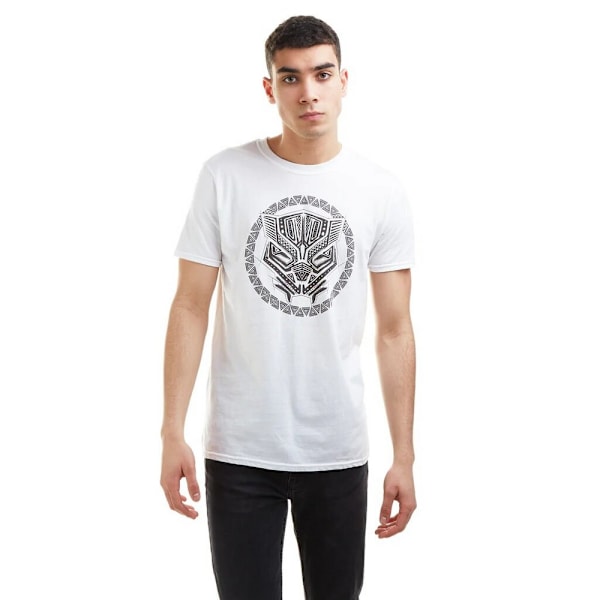 Black Panther Herr Logo T-Shirt S Vit/Svart White/Black S