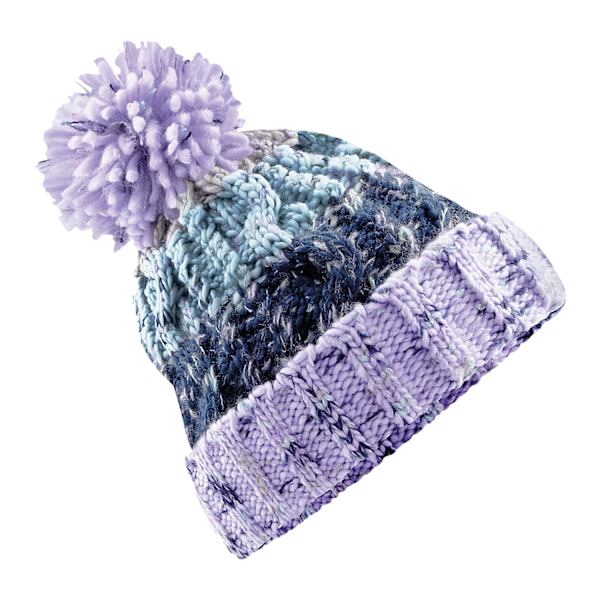 Beechfield Unisex Vuxna Korkskruv Stickad Pom Pom Mössa Hatt O Lavender Fizz One Size