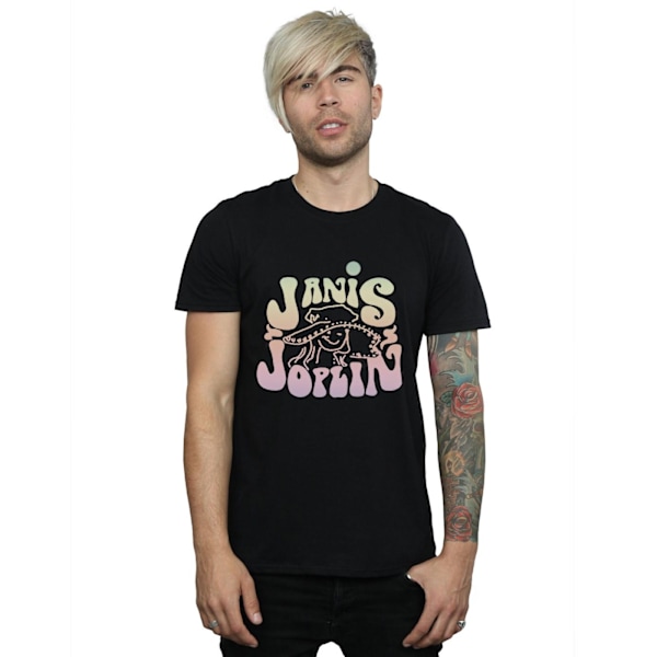 Janis Joplin Herr Pastell Logotyp T-shirt 5XL Svart Black 5XL