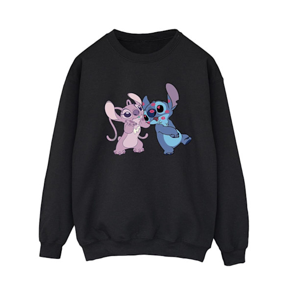 Disney Dam/Kvinnor Lilo & Stitch Kisses Sweatshirt S Svart Black S