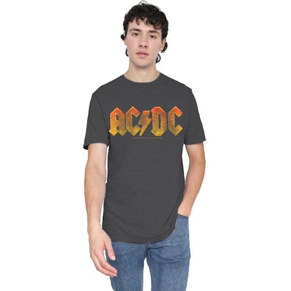 AC/DC Unisex Vuxen Gradient Logo T-Shirt L Gråmelerad Charcoal L