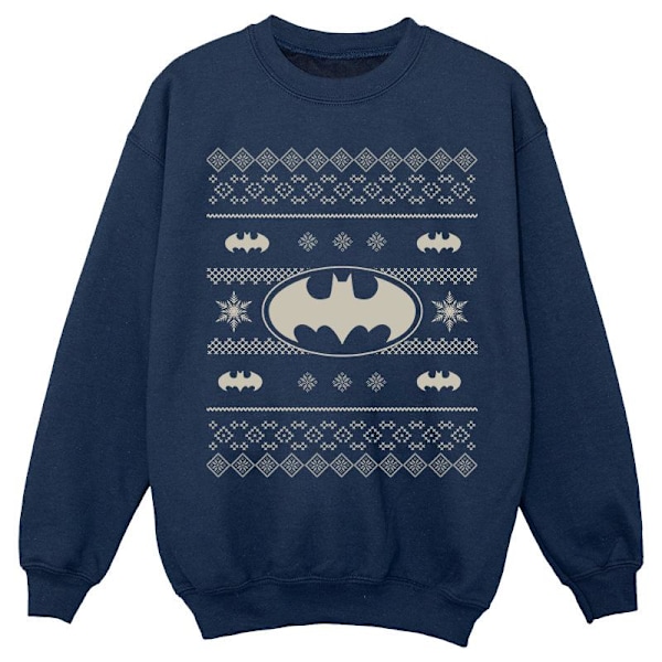 DC Originals Pojkar Jul Stickad Batman Sweatshirt 9-11 År N Navy Blue 9-11 Years