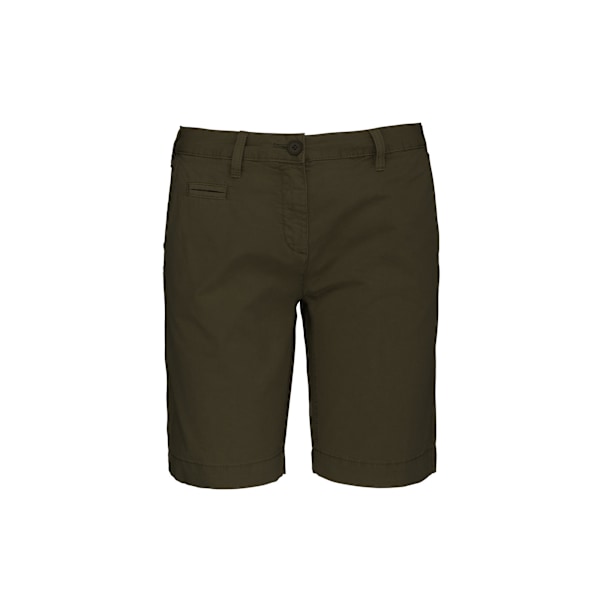 Kariban Dam/Dam tvättade Bermuda Shorts 16 UK Tvättat Washed Light Khaki 16 UK