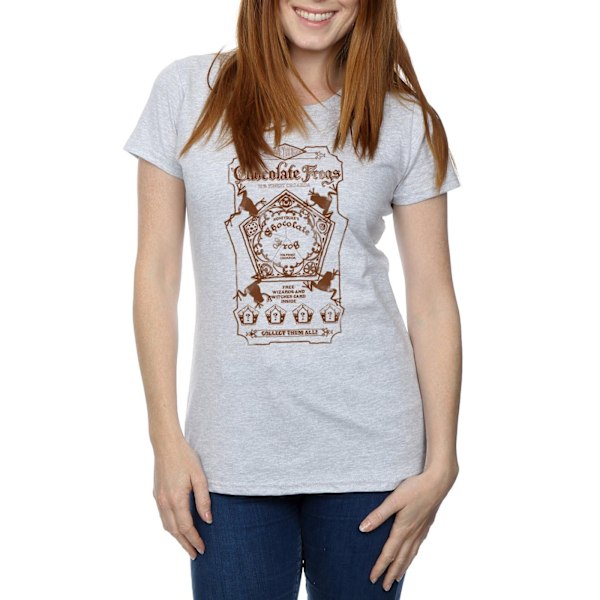 Harry Potter Dam/Kvinnor Chokladgrodor Mono Label Bomull T- Sports Grey XXL