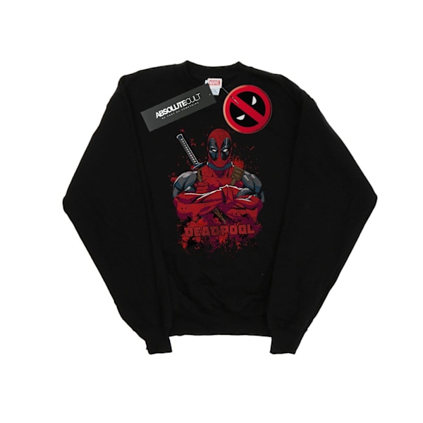 Marvel Deadpool Pose Splat Sweatshirt 3XL Svart Black 3XL