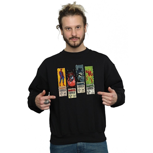 Marvel Comic Strips Sweatshirt för män 4XL Svart Black 4XL