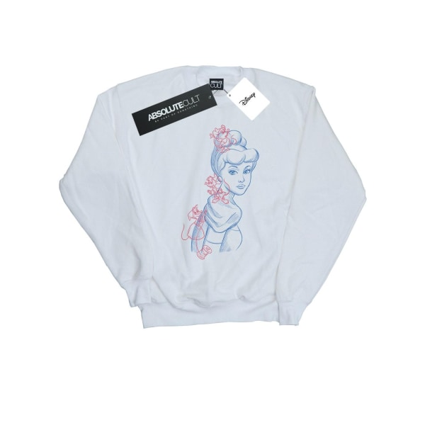 Disney Cinderella Mouse Sketch Sweatshirt för kvinnor/damer M Vit White M