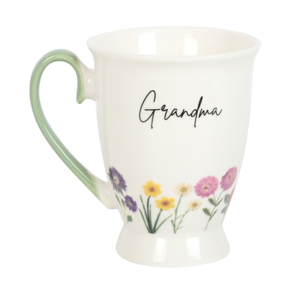 Something Different Grandma Wild Flowers Pedestal Mug One Size White/Pale Green One Size
