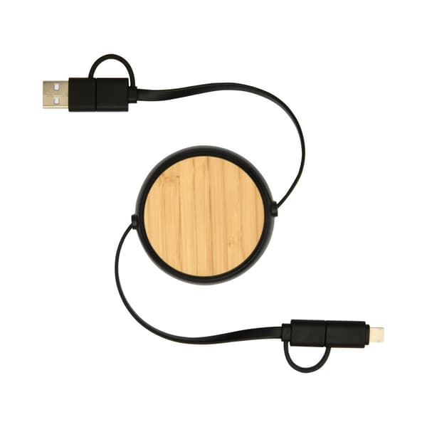Chechia Återvunnen Plast 5-i-1 Infällbar Anslutningskabel One Solid Black One Size