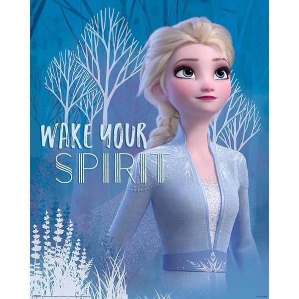 Frozen II Wake Your Spirit Mini Elsa Poster One Size Blå Blue One Size
