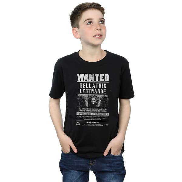 Harry Potter Pojkar Bellatrix Lestrange Efterlyst Affisch Bomulls T-shirt Black 7-8 Years