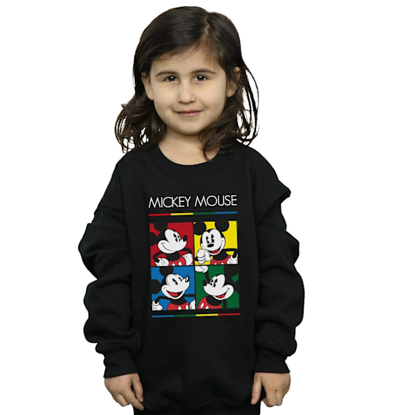 Disney Girls Mickey Mouse Square Colour Sweatshirt 12-13 år Black 12-13 Years