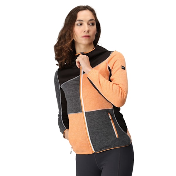 Regatta Dam/Kvinnor Walbury VI Marl Full Zip Fleecejacka 14 Apricot Crush/Black 14 UK