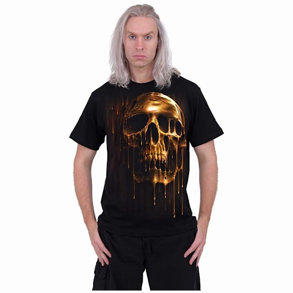 Spiral Direct Unisex Vuxen Droppande Guld T-shirt L Svart Black L