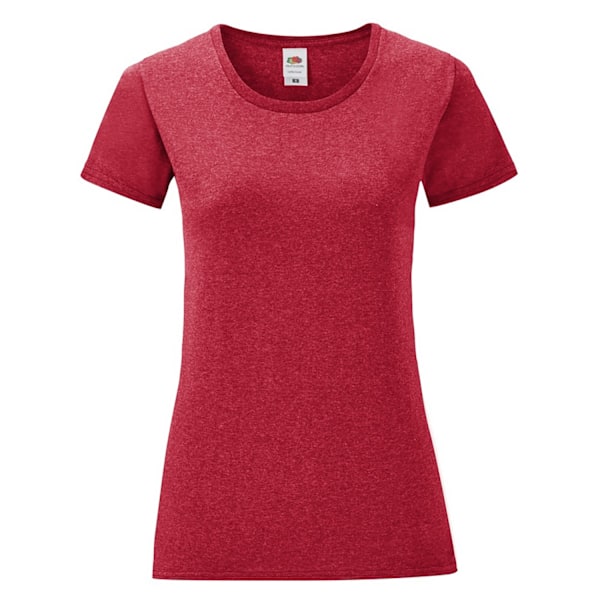 Fruit Of The Loom Dam/Damer Iconic T-Shirt S Heather Red Heather Red S