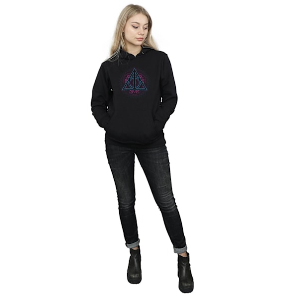 Harry Potter Dam/Kvinnor Neon Dödsreliker Hoodie XL Svart Black XL