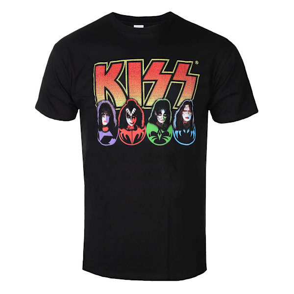 Kiss Unisex Vuxen Logo, Ansikten & Ikoner Bomull T-shirt L Svart Black L