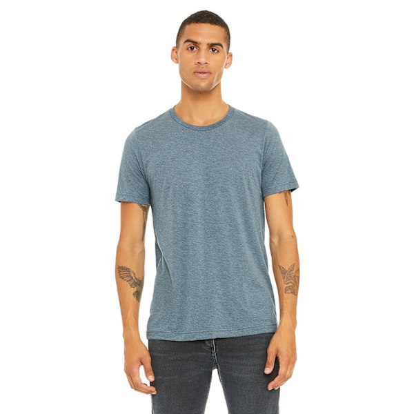 Canvas Triblend T-shirt med Rund Hals, Kortärmad, för Män, Storlek XL, Denim Denim Triblend XL