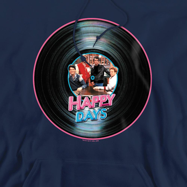 Happy Days Herr On the Record Hoodie XL Marinblå Navy XL